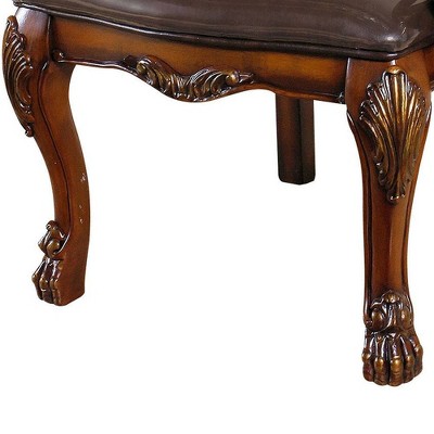 Dresden Cherry Oak Brown Faux Leather Executive Chair