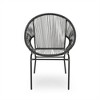 SKRAN Set of 2 Outdoor Polyethylene Rattan Club Chair,Patio Accent Chair with Iron Frame for Patio, Porch, Poolside and Balcony, Black - 4 of 4