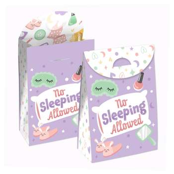 Big Dot of Happiness Pajama Slumber Party - Girls Sleepover Birthday Gift Favor Bags - Party Goodie Boxes - Set of 12