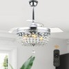 Bella Depot 42" Silver Modern Retractable Crystal Ceiling Fan - 4 of 4