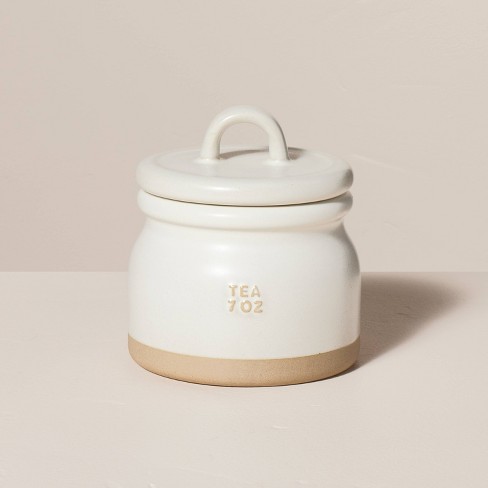 White Ceramic Modern Canister - Magnolia