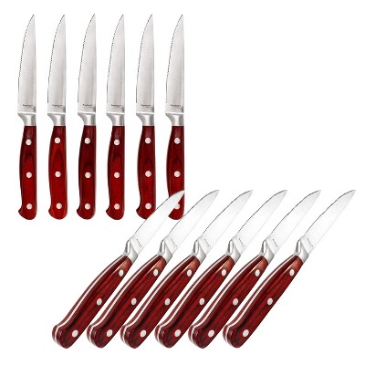 Calphalon Premier Steak Knives, Carbon Steel Steak Knife Set, 8 Pieces