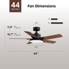 Siljoy 44-in Black Ceiling Fan with LED Light and Remote Control Include (5 Blades) For Bedroom Living Room and kitchen - 4 of 4
