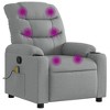 vidaXL Light Gray Fabric Massage Recliner Chair With Manual Recline, Vibration Massage, Cup Holders, And Side Pocket - 2 of 4