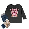 Valentine Raccoon With Bubblegum - Toddler Long Sleeve Graphic Tee - 2 of 4