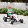 Aosom Pedal Go Kart Children Ride on Car Racing Style with Adjustable Seat, Plastic Wheels, Handbrake and Shift Lever, White - 3 of 4