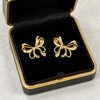 Anna-Kaci Bow Knot Stud Earrings with Open Loop Ribbon Design and Delicate Sculpted Details for a Feminine Elegant Look - Gold - 2 of 4
