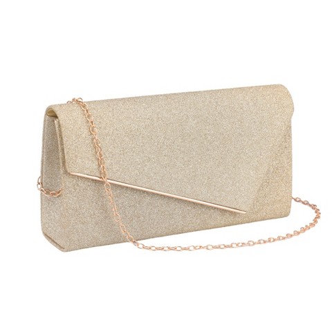 Сумки INSPIRE CHIC Clutch Purses for Women Cocktail Prom Shiny Sequin Envelope Bag with Chain Gold 8.7*2.2*5.1 inches