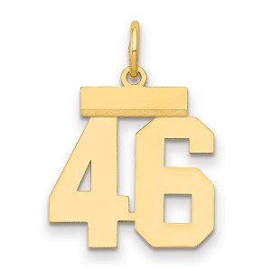Black Bow Jewelry 14k Yellow Gold, Athletic Collection, Small Polished Number 46 Pendant - 1 of 3