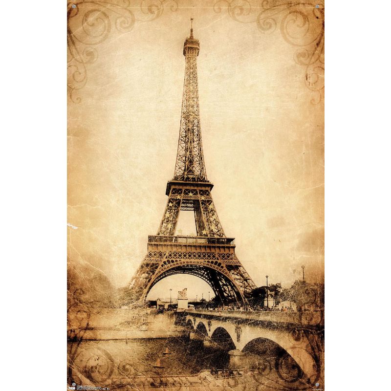 Trends International The Eiffel Tower - Rustic Unframed Wall Poster Prints, 4 of 7