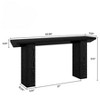 Gulches Industrial Farmhouse Console Table, 2-Tier, Black Wood Grain, Extra Long 63", Sofa/Entryway/Hallway Table - 4 of 4