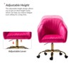Alex Velvet Height-adjustable Swivel Task Office Chair with Channel-tufted Back and Gold Metal Base | Karat Home - 3 of 4