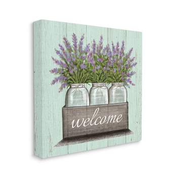 Stupell Industries Purple Lavender Florals in Jars Welcome Sentiments