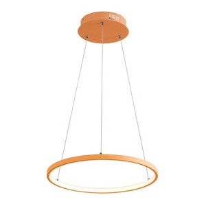 JONATHAN Y Brice Modern Contemporary Metal Round Dimmable Integrated LED Pendant - 1 of 4