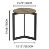 MAYEERTY 19.68" H Round Side Table, Accent End Table with Metal Frame for Living Room, Bedroom, Balcony, Office, Brown - 3 of 4