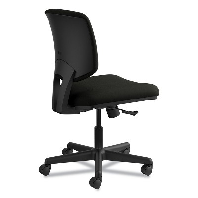 Black Leather Adjustable Task Office Chair with Swivel