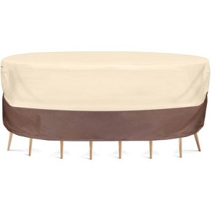 Patio Table & Chair Cover for Outdoor Protection with Heavy Duty Polyester, Fits 128" x 82" x 23", Waterproof + UV Resistant - 1 of 4