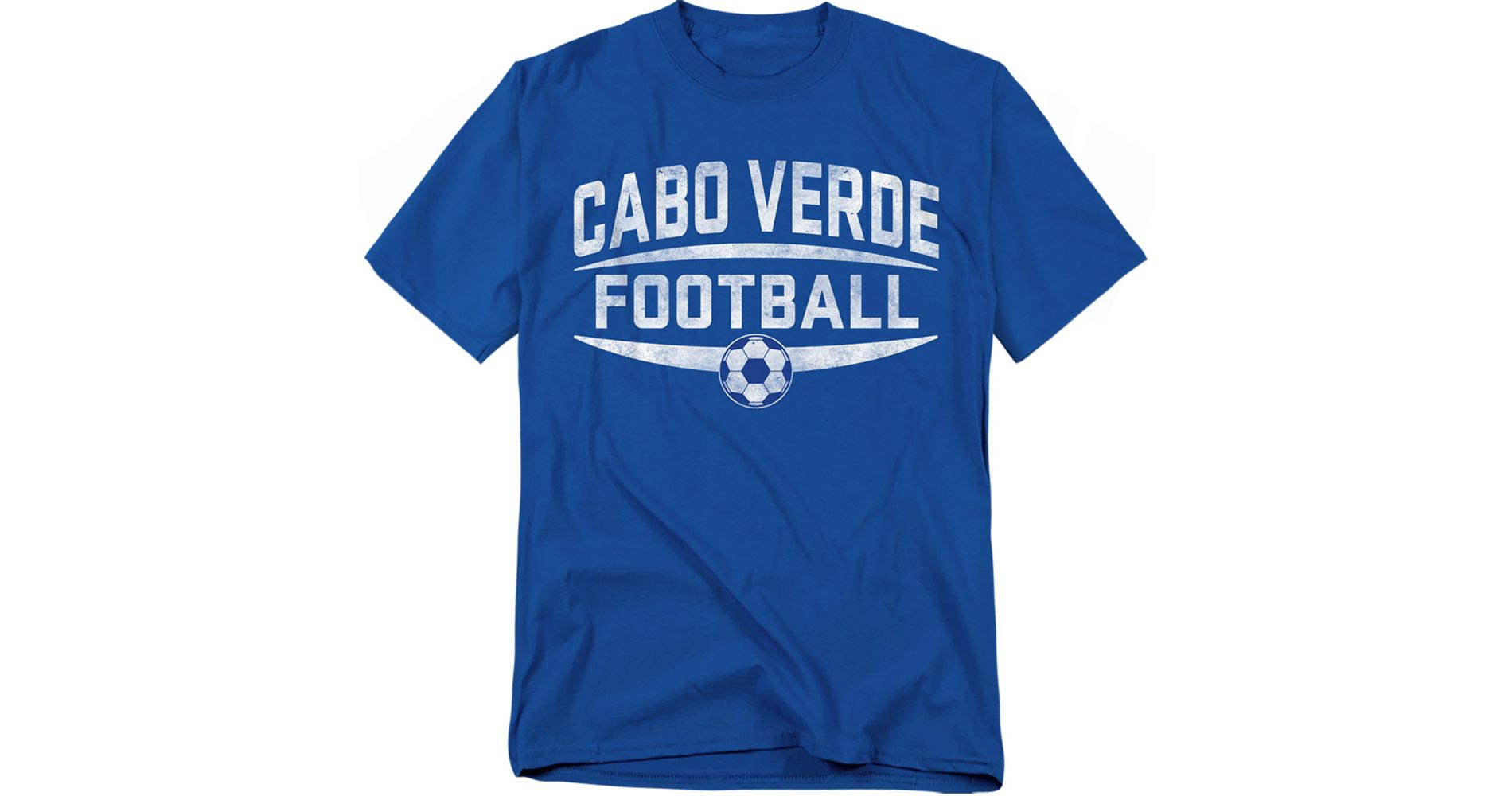 Men's Cabo Verde International Futbol Country Vintage Soccer Ball T-Shirt