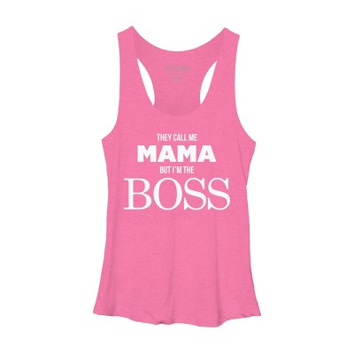 Women's Design By Humans They Call Me Mama But I'm the Boss By Shirz Racerback Tank Top