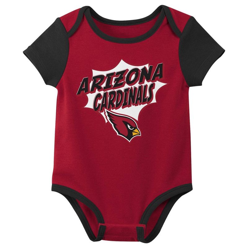 NFL Arizona Cardinals Infant Boys&#39; 3pk Bodysuit, 4 of 5