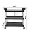 3-Tier Heavy Duty Service Cart with Wheels, 360 LBS Capacity Rolling Utility Push Cart for Home, Office, Hotel - 4 of 4