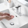 ChicFurnit Bathroom Sink Faucets Modern Waterfall Single Handle Faucet Single Hole Sink Faucet for Bathroom Vanity, Silver, 13.82"*7.72"*2.91" - 3 of 4