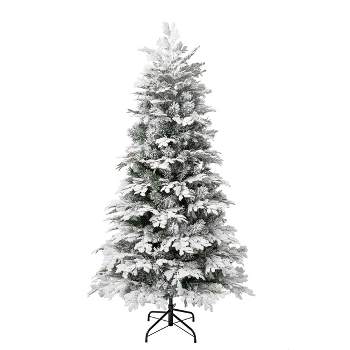 Tangkula 9ft White Christmas Pine Tree Hinged Artificial Decoration W/ 2132  Tips & Metal Stand : Target