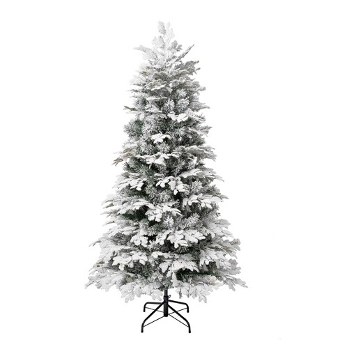National Tree Company First Traditions Unlit Flocked Acacius Hinged ...