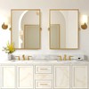Rectangular Metal Framed Pivoted Bathroom Wall Vanity Mirro - 2 of 4