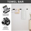 Itopfox 4 Piece Matte Black Bathroom Hardware Set Stainless Steel Wall Mounted Towel Bar Toilet Paper Holder Towel Ring and Hooks - 3 of 4
