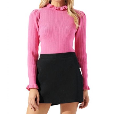 Women's Joeylyn Ribbed Ruffle Sweater Top - SUGARLIPS