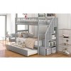 Streamdale Twin over Twin Bunk Bed with Trundle and Storage, Gray - 4 of 4