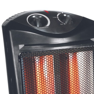 Black Infrared Quartz Electric Tower Heater with Thermostat