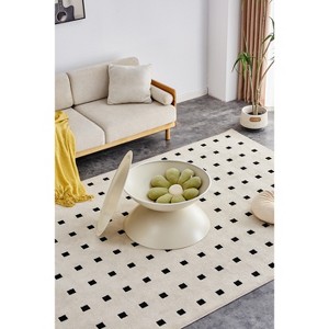 DOMETOUR Milk White Coffee Round Tables With Storge Movable Table Top Multifunctional End Side Table - 1 of 4