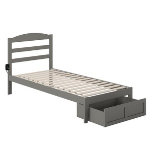 AFI Furnishings Warren Platform Bed TXL with Foot Drawer AG - 1 of 4