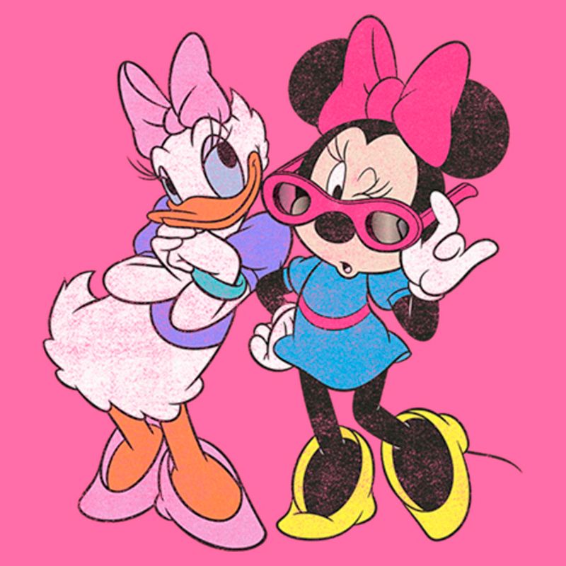 Girl's Mickey & Friends Daisy Duck and Minnie Mouse Sunglasses Crop T-Shirt, 2 of 4