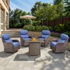 Belord 6-INCH Extra Thick Cushion Outdoor Patio Furniture Set with Swivel Glider Patio Chair Set of 4, 5 Pieces Patio Furniture Set with Firepit Table - 3 of 4