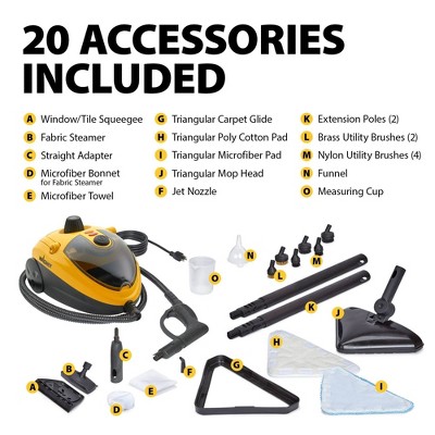 Wagner 925e Elite Yellow Corded Steam Cleaner with 20 Accessories