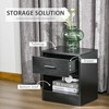 CIPACHO Modern Side Table with Drawer and Storage Shelf, End Table for Living Room, Black Wood Grain - 4 of 4