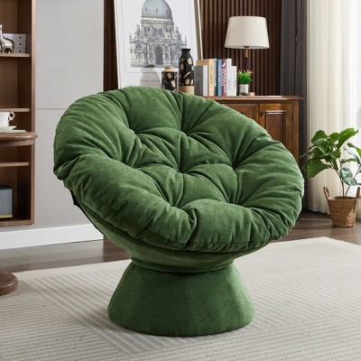 Racxily Oversized Swivel Accent Chair, 360 Swivel Barrel Chair, Papasan Chair for Living Room Bedroom