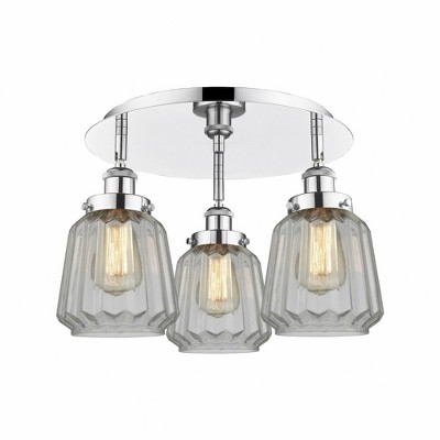 Chatham - 3 Light Flush Mount In Art Deco Style-8 Inches Tall and 18.25 Inches Wide