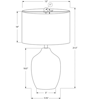 Black Ceramic Table Lamp with Ivory Linen Shade