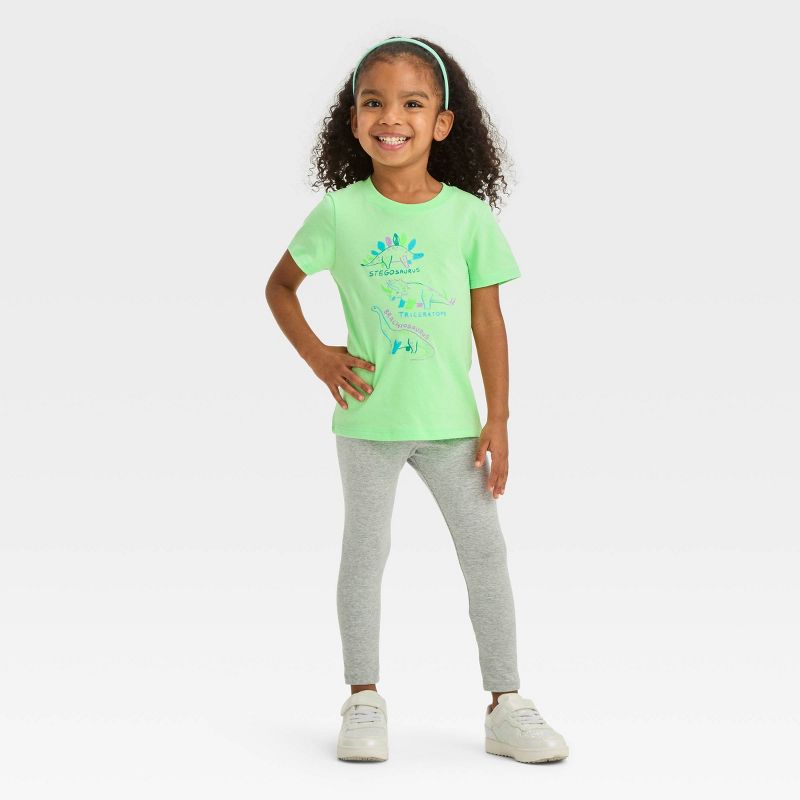 Toddler Girls' Dinosaur Short Sleeve T-Shirt - Cat & Jack™ Green, 4 of 5