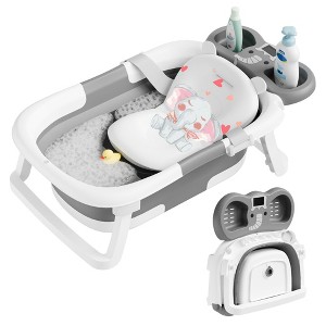 Napei Foldable Elephant Baby Bathtub for Infants and Toddlers with Soft Cushion and Thermometer - 1 of 4