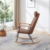 Ridstar Modern Rocking Adjustable & Accent Chairs with High Backrest For Living Room & Bedroom-Brown - 4 of 4