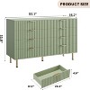 Modern Sideboard with Fluted 8 Deep Drawers & Metal Legs, Wooden Dresser Organizer, Side Table for Bedroom Living Room Hallway Kids Room - 2 of 4