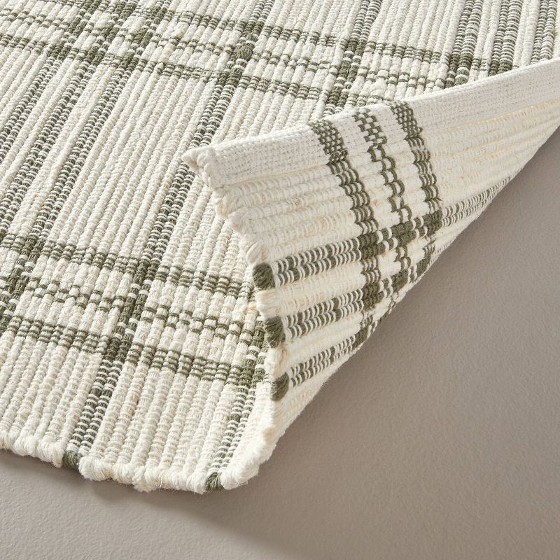 Tri-Stripe Plaid Handmade Woven Area Rug Green/Cream - Hearth & Hand™ with Magnolia, 5 of 6