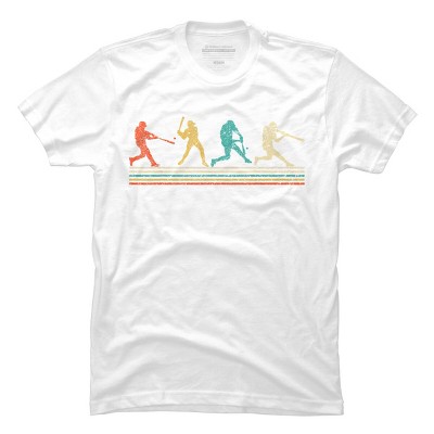 Men's Design By Humans Vintage Distressed Baseball Swing By LuckyCharm99 T-Shirt