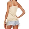 Imily Bela Women Summer Tank Tops Casual Spaghetti Strap Banded Bottom Loose Camisole Side Shirring Lace Up Shirts - 3 of 4