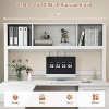 Zevemomo 60" L Shaped Desk with Hutch and Drawers, Corner Computer Desk with Open Storage Shelves,for Home Office or Bedroom, Modern white - 3 of 4